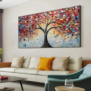 Peinture abstraite lumineuse en gros style nature morte pour la décoration murale, œuvre d'art texturée faite à la main pour la maison, l'hôtel et le bureau - Product Image 1