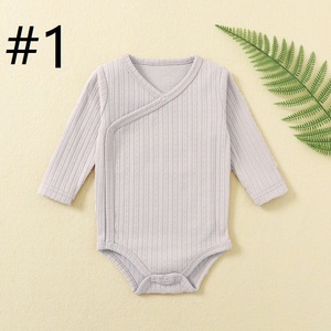 Mameluco de bebé de primavera de manga larga con cuello mandarín para primavera y otoño, ropa de recién nacido Haitai, traje de gateo para bebé - Product Image 3