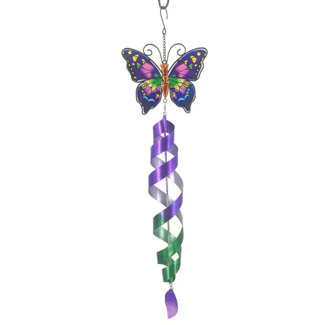 metal butterfly Wind Chimes hanging garden lights decorative lighting