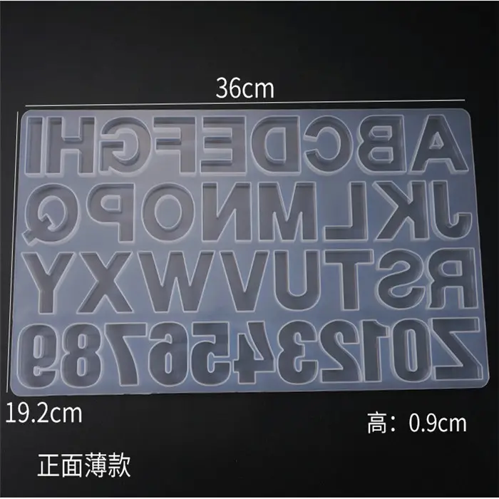 Diy crystal pendant plastic resin letters mirror surface finish handmade jewelry pendant epoxy silicone mold