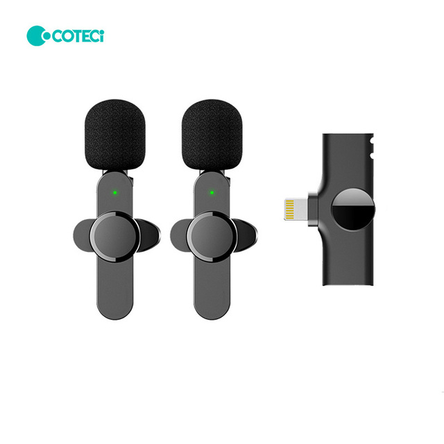 COTECi Lavalier Lapel Mic Wireless Mini Microphone for iPhone Android Video Recording YouTube TikTok Podcast Vlog