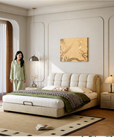 Lit rembourré en laine synthétique, taille King Size, avec cadre en velours et rangement intégré, vente en gros