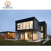 Petites maisons préfabriquées en acier léger, pièces, construction de maisons illuminées