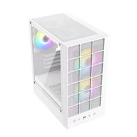 Boîtier de jeu AntarcChill OEM ODM Mid Tower en verre trempé blanc, châssis d'ordinateur Micro ATX MATX, boîtier de PC de jeu