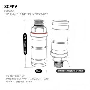 Accouplement <span class=keywords><strong>hydraulique</strong></span> à dégagement rapide <span class=keywords><strong>Faster</strong></span> S.p.A 3CFPV-4SFPV-1710 Corps 1/2 ''Cloison mâle JIC 7/8'' pour type de raccords Deere - Product Image 3