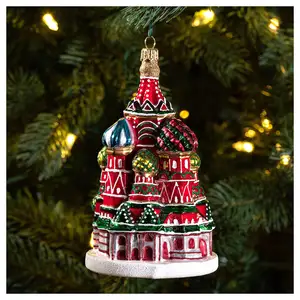 NOXINDA Home Decoration St. Basil's Cathedral Of Moscow In Blown Glass For Christmas Tree Holiday Classics Collection