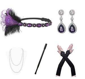 2025 phong cách mới màu đen lông mũ sắt flapper 1920S tuyệt vời Gatsby Headband - Product Image 4