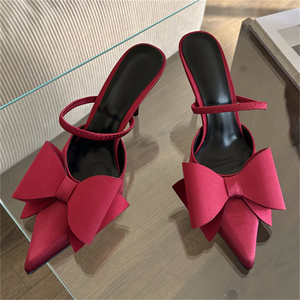 2025 Summer New European American Women's High Quality Stiletto Heel <b>Bridal</b> Party Sandals Flat Upper <b>Box</b> Packed - Product Image 1