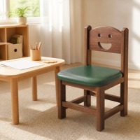 Chaise familiale en bois massif avec siège rembourré pour adultes et enfants, idéale pour la salle à manger, la chambre et le bureau à domicile