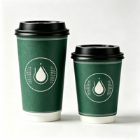 Gobelets en papier blanc à double paroi personnalisés, écologiques, jetables, de qualité alimentaire, 8, 10, 12, 16 oz, biodégradables, recyclables, pour café chaud