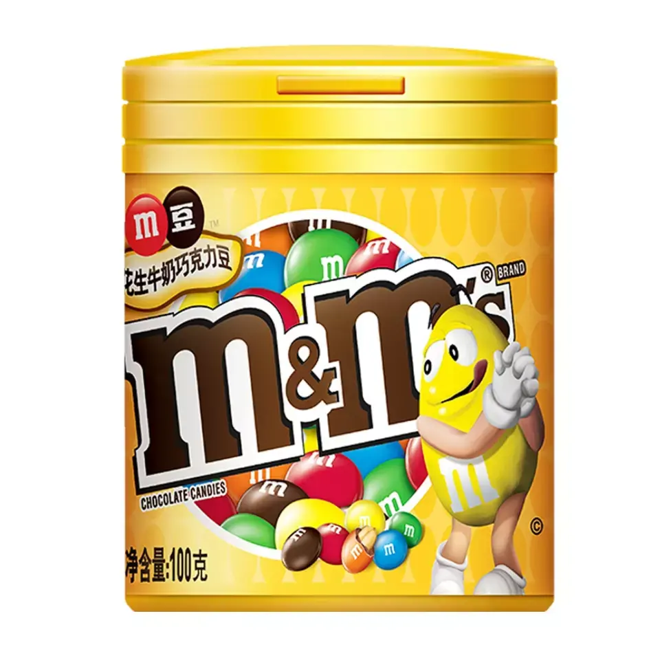 Оптовая продажа, красочные популярные шоколадные бобы M & MS, шоколадные конфеты с арахисовым маслом, экзотические закуски 100 г