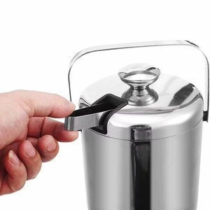 Camol Custom 1300ml Ice Bucket with Lid Sieve Ice Clip Stainless Steel <b>Bar</b> <b>Tools</b> Accessories Bartender Kit for Home <b>Bar</b> Pub - Product Image 3
