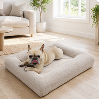 Maßgefertigtes Klassisches Komfort-Orthopädisches Tragbares Hundebett für Katzen & Hunde Memory-Schaum Abnehmbarer Bezug Rutschfester Boden Weich Rund
