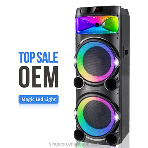 Système audio professionnel HI-FI double 10 pouces AO-2107, enceintes sans fil en bois pour DJ, super basses, RGB, pour soirées dansantes - Product Image 3