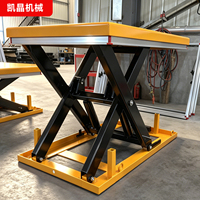 Platform Lift Gunting Tetap 2 Ton, Pengangkat Gunting Hidrolik Stasioner Untuk Dermaga Pemuatan