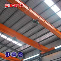 China Santo Crane 5 tonnes 10 tonnes Pont roulant à poutre unique avec chariots d'extrémité motorisés et palan électrique à chariot