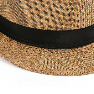 Sombrero de paja de Panamá de moda al por mayor, gorra de verano para playa, sombrero vaquero unisex de ala ancha estilo gangster - Product Image 3
