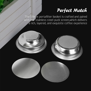 Soporte de acero inoxidable para café en polvo, 58mm, con cartuchos de filtro para accesorios de máquina de café expreso - Product Image 4