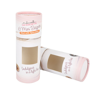 Carton rond personnalisé boîte d'emballage alimentaire pour biscuits brownie tube de papier cadeau pour dessert de Noël avec fenêtre d'ouverture découpée
