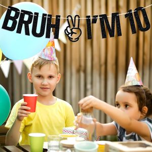 Guirnalda de Papel Brillante para Fiesta de Cumpleaños de 10 Años con Decoraciones de Lentejuelas y Guirnaldas Estilo Viento para Niños - Product Image 3