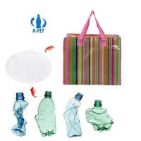 Sacs en poly en matériau recyclé RPET personnalisés, grands achats, sac en pet recyclé laminé avec fermeture à glissière