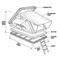 Tente de toit souple imperméable pour 2 à 3 personnes, camping sur toit de SUV, voyage en plein air
