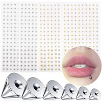 Autocollants pour lèvres sans perçage, imperméables et réutilisables, pour nez, sourcils, corps et nombril