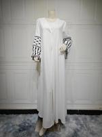 Sharut Turquie Kimono Modeste Robe Musulmane Femme Manches Brodées Crêpe Palestine Kefiyyeh Dubaï Abaya Palestinienne 2025