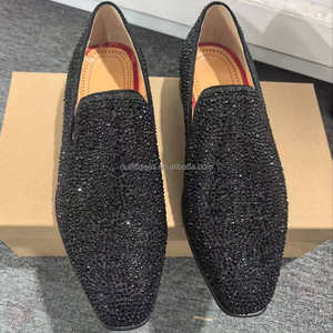 Mocasines de Ante con Cristales y Purpurina de Cuero Genuino para Hombre, Talla 47, Zapatos de Vestir con Pedrería, Mocasines Oxford para Hombre - Product Image 3