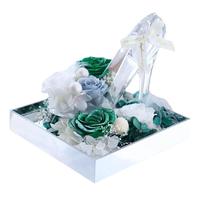 Handgemaakte eeuwige bloemen Assepoester kristallen schoenen voor Kerstmis en Moederdag, verzonden aan geliefden, vrienden, vriendinnen