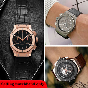 <span class=keywords><strong>Correa</strong></span> de Reloj de 25*19 mm Marrón y Negro para <span class=keywords><strong>Hublot</strong></span> Big Bang, Nueva Pulsera de Piel Genuina de Vaca y Caucho para Hombre con Cierre de Acero Inoxidable - Product Image 6