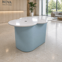 Bureau de réception moderne en surface solide en forme de nuage, petit format, pour spa, salon, clinique dentaire, hôpital, hôtel