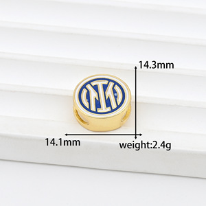 HP0322 Dijes de Club de Fútbol Chapados en Oro de 18K, Abalorios Esmaltados de Equipos de Fútbol AC Milan/<span class=keywords><strong>Barca</strong></span>/MU/Arsenal para Pulseras y Collares DIY - Product Image 6