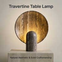 Lampe de table LED ovale décorative en travertin naturel vintage, garantie 3 ans, lumière ambiante douce et chaude, design postmoderne, bouton poussoir