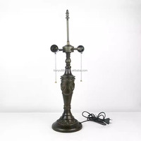 Lampe de bureau Lovely Guy 16 pouces, style rétro européen, base en forme de coin, en résine couleur café, 110-240V, support d'ampoule E27, verre, pour usage intérieur
