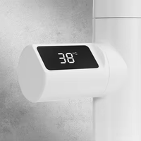 2025 robinet mitigeur de lavabo en laiton monté sur le pont de conception moderne blanc affichage numérique coulissant pour l'application d'hôtel