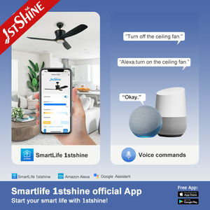 1stshine <span class=keywords><strong>Ventilateur</strong></span> de plafond silencieux avec télécommande intelligente ZigBee Lames en bois massif <span class=keywords><strong>Ventilateur</strong></span> de plafond CC Lumière - Product Image 6