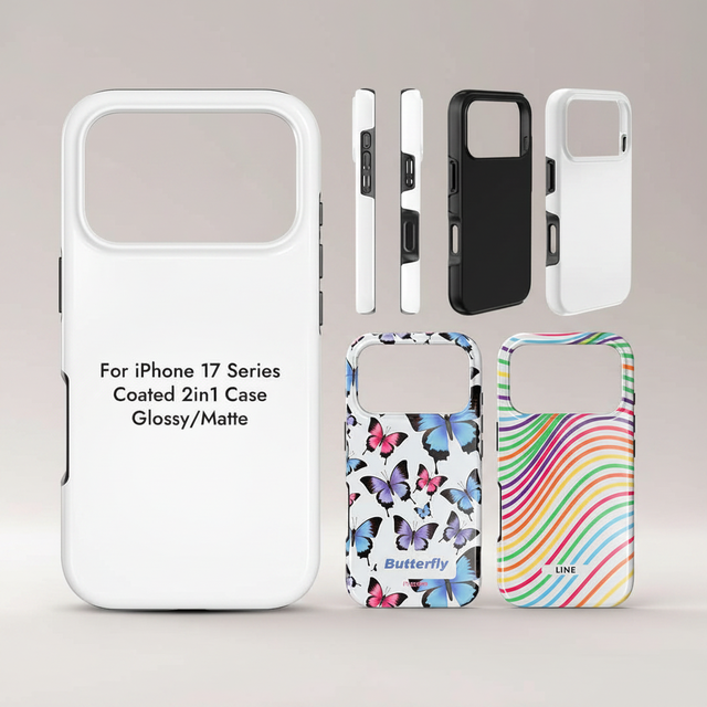 Custom Sublimation 3D Coated Mobile Phone Cover for iPhone 17 Pro Max Matte Glossy 2 in 1 Shockproof Blank Case