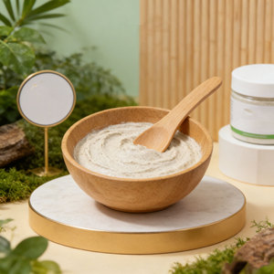 Layanan Ukuran & Branding Khusus Mangkuk Rias Bambu Mangkuk Kosmetik Dengan Set Spatula Pipih - Product Image 1