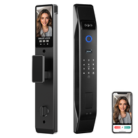 Serrure de porte intelligente en laiton en alliage d'aluminium Tuya Cloud Wi-Fi avec empreinte digitale et reconnaissance faciale Grade C Security K9 FACE Model