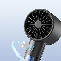 Mini ventilateur portable USB rechargeable, puissant, à refroidissement rapide, sans fil, électrique, avec affichage numérique, 100 vitesses, pour voiture et camping-car