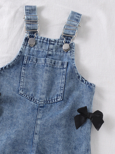 Completo alla Moda per Bambine, Stile Primaverile, Salopette in Denim Casual con Stampa per Bambini, Pantaloni Stampati alla Moda per Neonati - Product Image 5