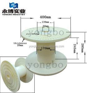 Bobine de câble conductrice professionnelle industrielle en ABS/PS, 400 mm, blanche/noire, diamètre du tube 170 mm, trou central 50 mm, emballage - Product Image 2