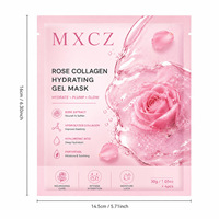 Masque en gel au collagène hydrolysé de rose et à l'acide hyaluronique avec panthénol - Hydratant, raffermissant, apaisant pour tous types de peaux