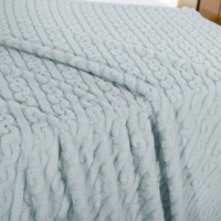 Manta de terciopelo suave con patrón jacquard 3D tipo gofre, estilo sherpa, tacto de algodón, para hoteles de lujo, spa y área de baño