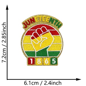 1865 Negro Slave Emanci pation Day Glitter Stickerei Eisen gegen Rassismus Juneteenth Patches - Product Image 6
