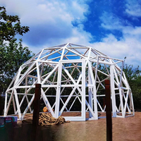 Carpa Domo de Cristal de Lujo FEAMONT, Estructura de Aluminio de Alta Resistencia, Impermeable, Resistente al Viento de 120 km/h, Carga de Nieve de 80 kg/m², 4x2.4M, Lujo para Exteriores