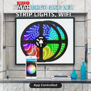 USB <b>Led</b> Strip <b>Lights</b> 5050 RGB Ribbon Lamp IP65 Wifi Smart APP 24Keys Remote Control Decoration Party Bedroom <b>TV</b> Back <b>Light</b> - Product Image 2