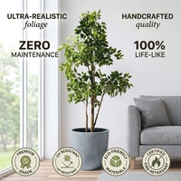 Vente en gros Arbre Ficus Artificiel Real Touch Feuille Bonsaï Arbre Haute Qualité Tissu de Soie Décoration pour Mariages Événements