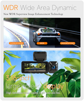 Caméra embarquée 4K à 3 objectifs et 3 canaux, vision nocturne super performante, capteur G, Wi-Fi intégré, garantie 1 an, DVR de voiture, GPS, jusqu'à 512 Go, -20°C ° +70 °